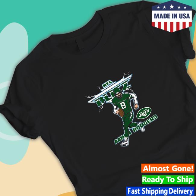 Official Homage Aaron Rodgers New York Jets Blitz Tee Shirt Official Homage Aaron Rodgers New York Jets Blitz Tee Shirt