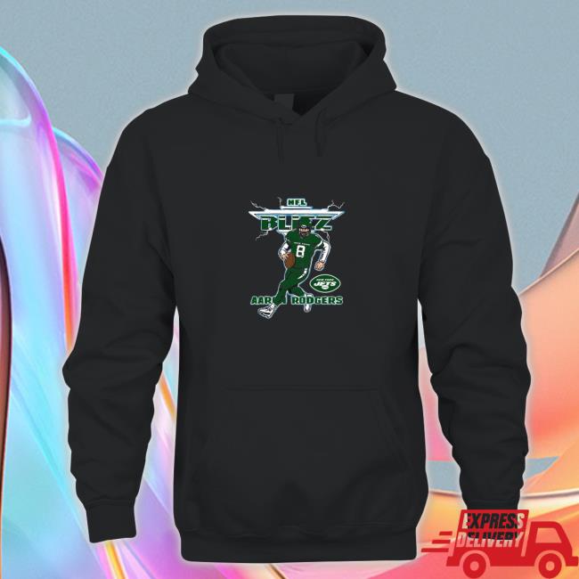 Official Homage Aaron Rodgers New York Jets Blitz Tee Shirt Official Homage Aaron Rodgers New York Jets Blitz Tee Shirt