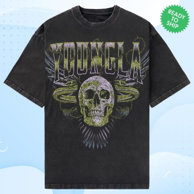Youngla Apparel Merch 4058 - Inferno Skeletal Serpents New Shirt Youngla