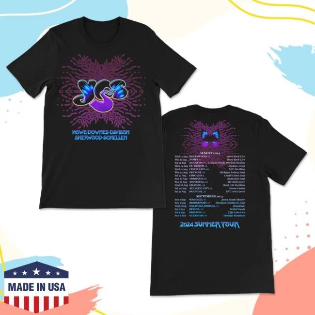 Yes Official Store Abstract Logo 2024 Tour Black Tee