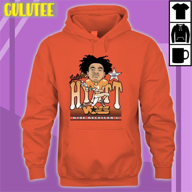 Volshop Merch Jalin Hyatt Caricature Wide Vols Receiver U Long Sleeve Tee School Record 5 Td's