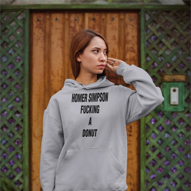 Shirts That Go Hard Homer Simpson Fucking A Donut Zip Up Hooded Sweatshirt
