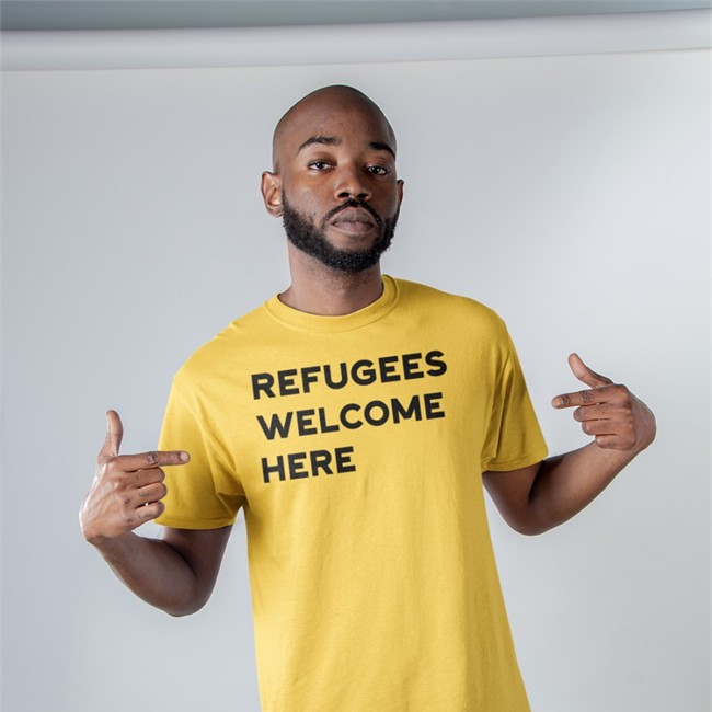 Paul Bloomer Refugees Welcome Here Tee Shirt Paul Bloomer Refugees Welcome Here Shirt