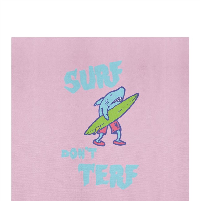 Surf Don’t Terf Shark Illustration Surf Board Surfer Cartoon Image Shirts MortuaryReport Gendereveal Surf don’t Terf T Shirt