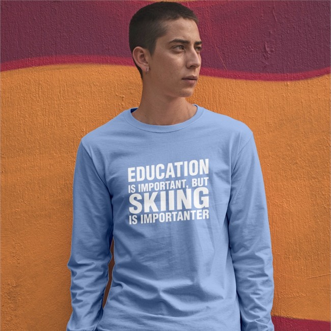 Education Is Important But Skiing Is Importanter Hooded Sweatshirt Florian Ederer