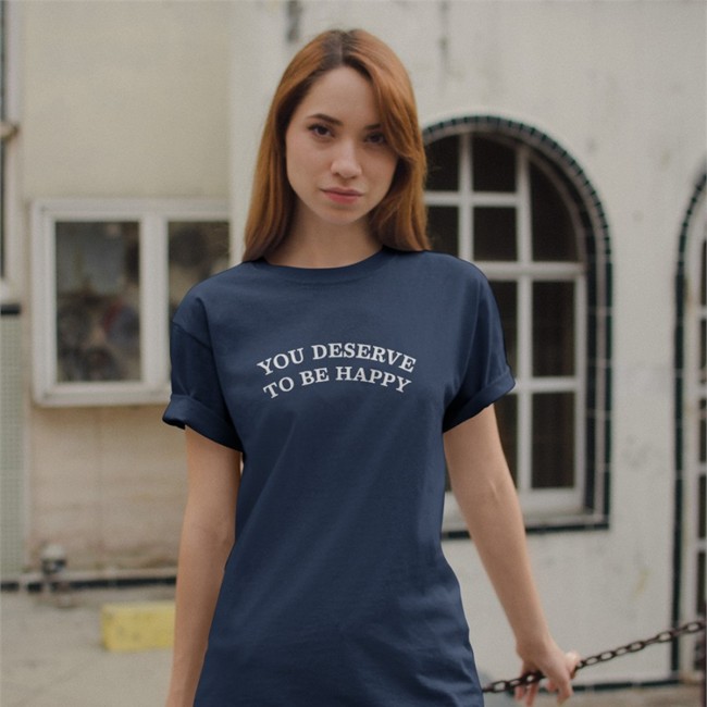 You Deserve To Be Happy Shirts Fanjoy Fanjoy You Deserve To Be Happy Long Sleeve Shirt Black