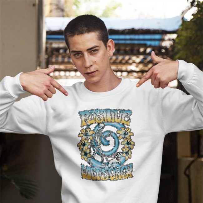 Positive Vibes Only Merch Positive Vibes Only Skeleton Hooded Sweatshirt Barstool Sports Positive Vibes Only Skeleton Shirts