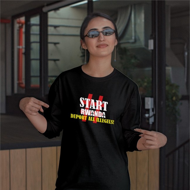 Start Rwanda Deport All Illegels Shirts Active Patriot Start Rwanda Deport All Illegels Hooded Sweatshirt