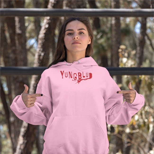 Yungblud Pink Yungblud Logo Hoodie Yungblud Merchandise