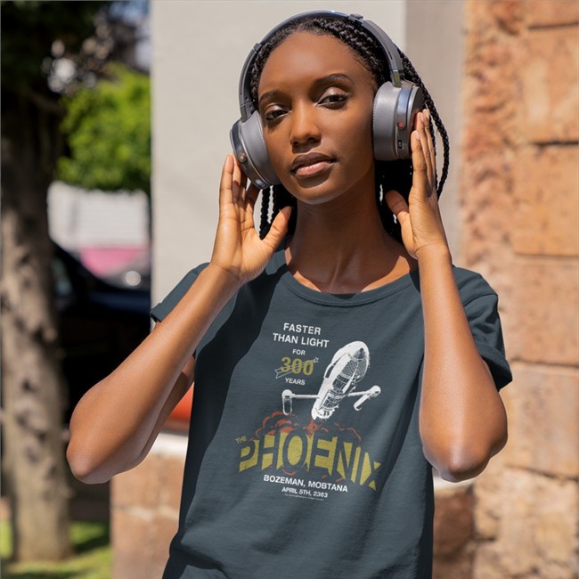 Titmouse Stuff Merch Faster Than Light For 300 Years The Phoenix Bozeman Montana April 5Th 2363 Tee Shirt LD S3 Grounded Mike McMahan Star Trek Lower Decks
