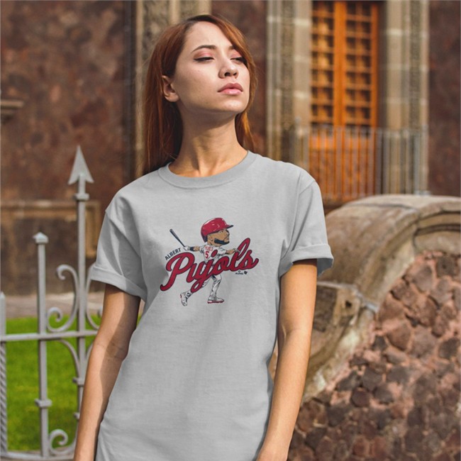 White BreakingT Albert Pujols Caricature T Shirt Albert Pujols Caricature T Shirt