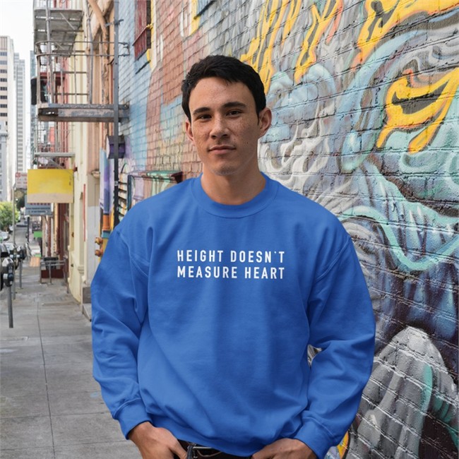 Height Doesn't Measure Heart Spellout Tee Hdmh Apparel Merch Black Height Doesn't Measure Heart Spellout T Shirt
