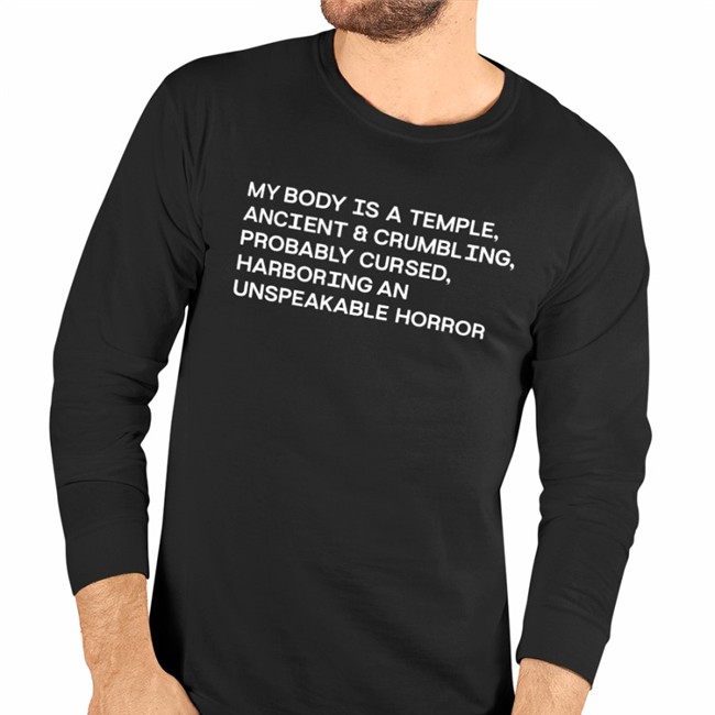 Void Merch My Body Is A Temple Ancient & Crumbling T Shirt Black