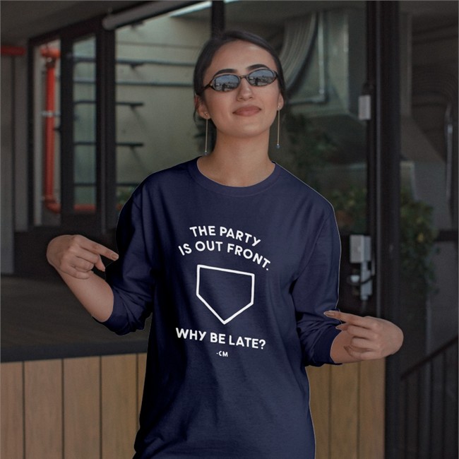 The Party Is Out Front Why Be Late Shirt Red