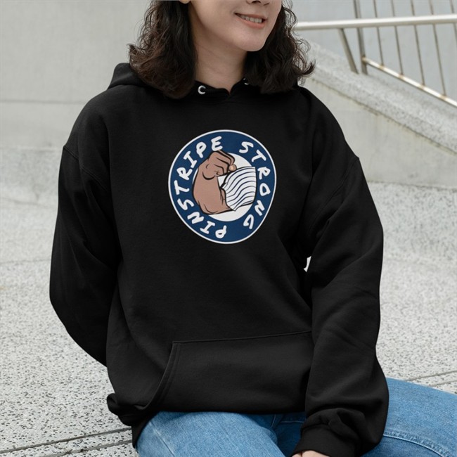 Pinstripe Strong Zip Up Hooded Sweatshirt Joezmcfly