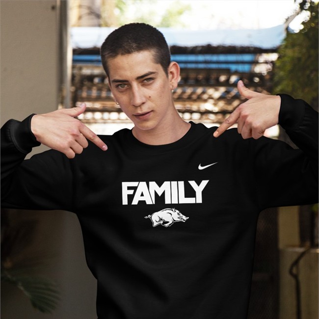 Michael Musselman Family Long Sleeve Black Arkansas Razorback