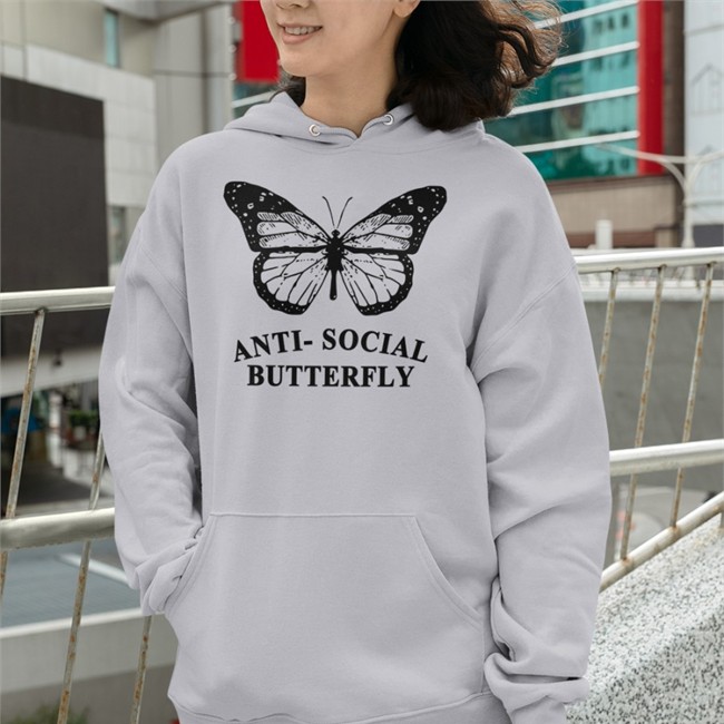 Anti Social Butterfly Sweatshirt Sam Ann Anti Social Butterfly Tee Shirt