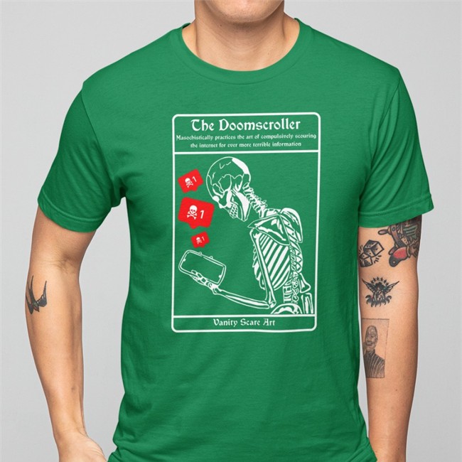 The Doomscroller Hoodie Vanity Scare Art Shop The Doomscroller Hoodies