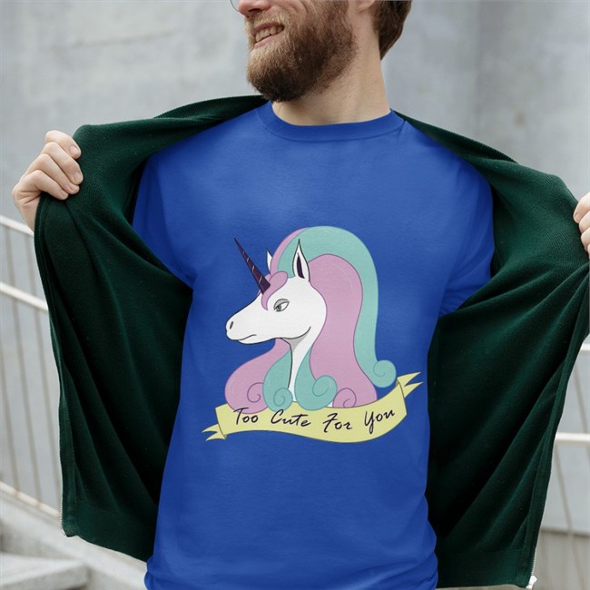 Greg Rapidash Unicorn Too Cute For You T-Shirt Black Whitewing Greg Rapidash Unicorn Too Cute For You TShirt Black Whitewing