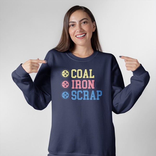 Steelers Coal Iron Scrap Hooded Sweatshirt Nflshop Merch Pittsburgh Steelers '47 Black Local Tee Black