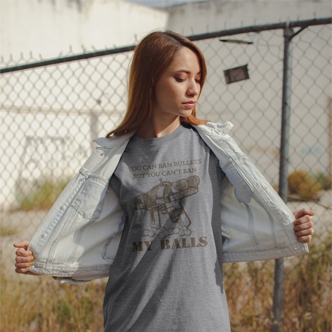 Bunker Branding Co Store You Can Ban Bullets But You Can’T Ban My Balls Japanese Pipe Gun Shirt Brandon Herrera