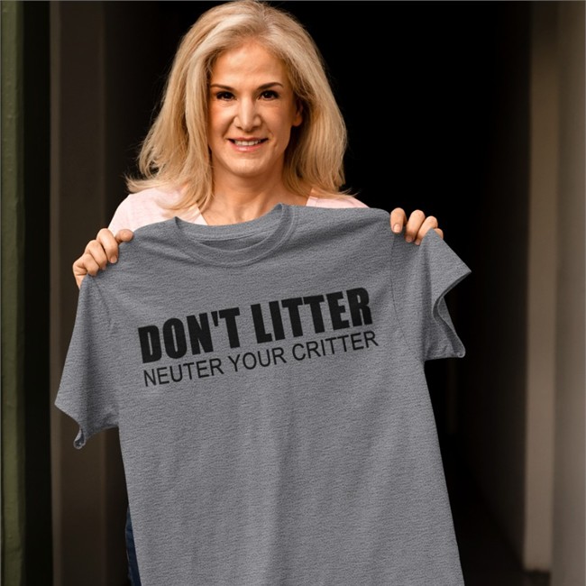 A PSA Don't Litter Neuter Your Critter Shirt Adabear Art