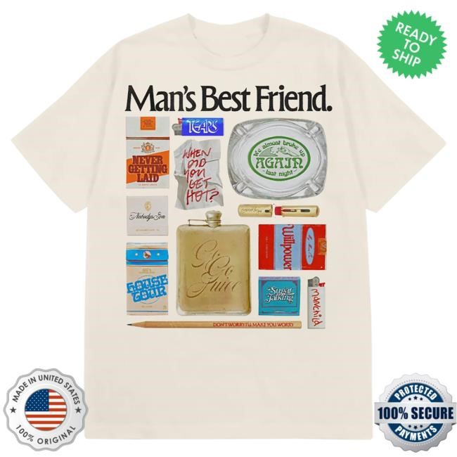 Official Sabrina Carpenter Merch Store Man's Best Friend Object Dateback Shirt