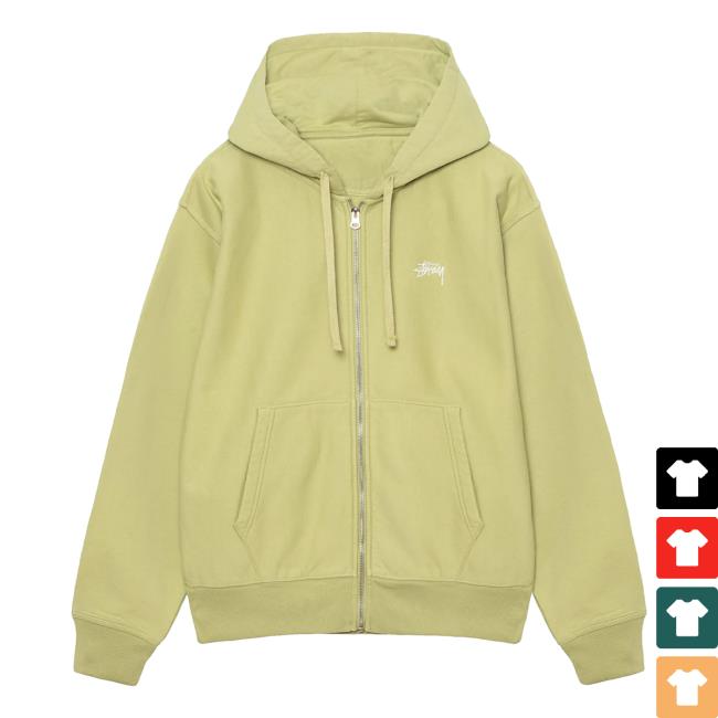 Stussy Clothing Store Shop Merch Stock Logo Zip Up Crewneck Pale Green Apparel