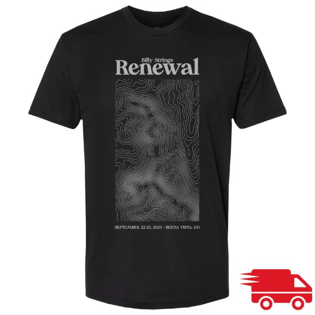 Billy Strings Renewal 2023 Topographical New T Shirt