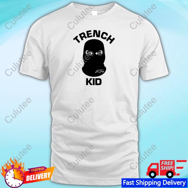 Official Lil Tjay Merch Trench Kid Balaclava White Hoodie