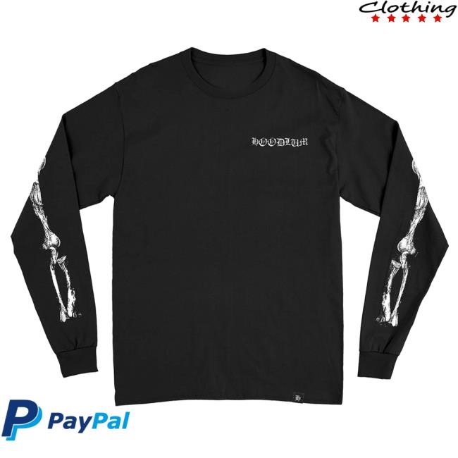 Official Hoodlum Shop Merch Bones Black Long Sleeve T Shirt