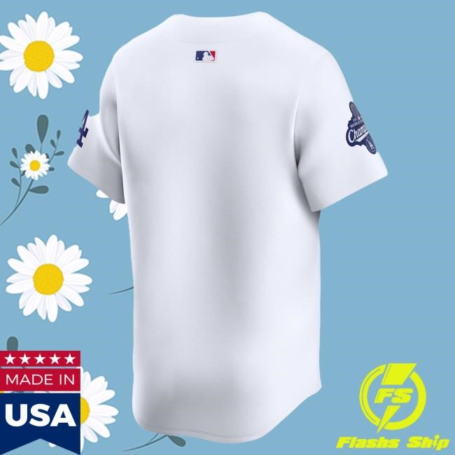 Official Men's Los Angeles Dodgers Nike White Home 2025 World Series Champions Limited Jersey Tee Mlb Shop