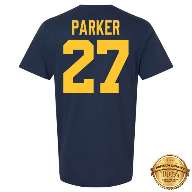 The M Den Michigan Wolverines #27 Jasper Parker Student Athlete Blue Football T Shirt