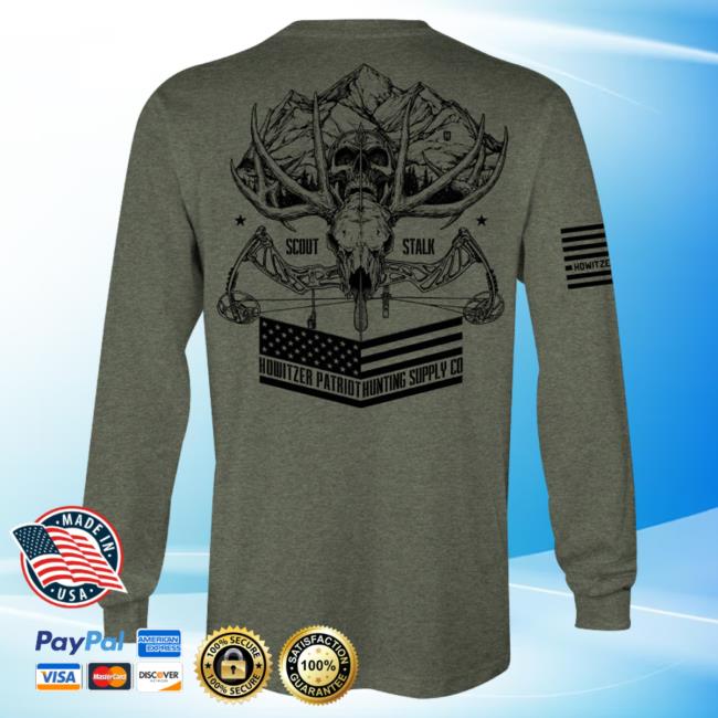 Official Howitzer Clothing Skull Mountain Long Sleeve Shirt New Forest Heather