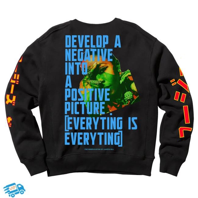 Lauryn Hill Negative To Positive Crewneck | Lauryn Hill Store Official Lauryn Hill Negative To Positive Sweater | Lauryn Hill Store Official