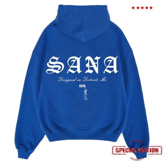 Official Sana Detroit Clothing Store Shop Sana Old English Crew - Royal Blue SanaDetroit