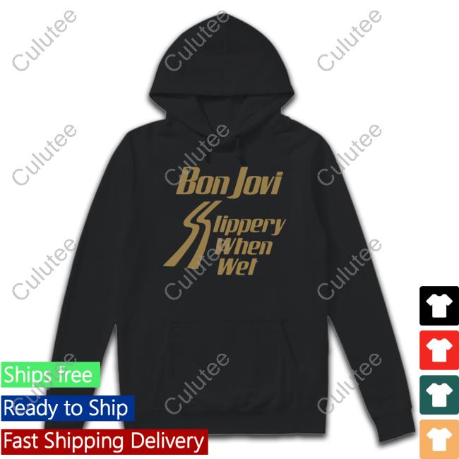 Bon Jovi Slippery When Wet Black Sweatshirt