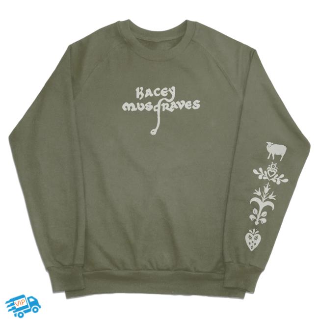 Official Kacey Musgraves Merch Store Kacey Musgraves My Saturn Has Returned Crewneck Sweatshirt (Green) Kacey Musgraves Apparel Clothing Shop