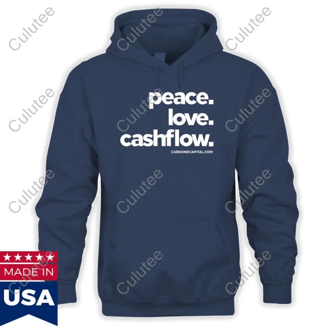 Grant Cardone Store Merch Peace Love Cashflow Tee Shirt