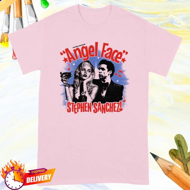 Official Stephen Sanchez Merch Store Double Pink Angel Face T Shirt