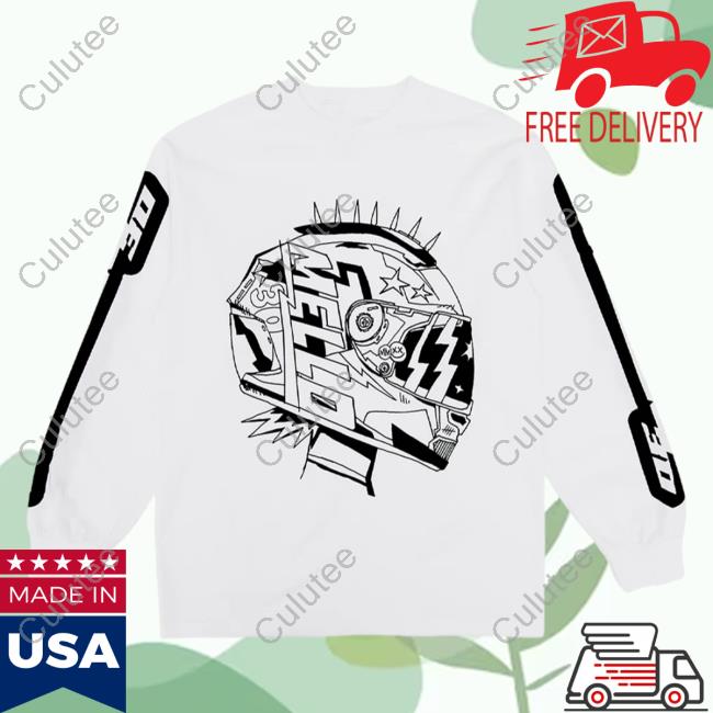 Official Marshmello Music Clothing Store Shop Racing Helmet L/S Hoodies White Marshmellomusic Merch