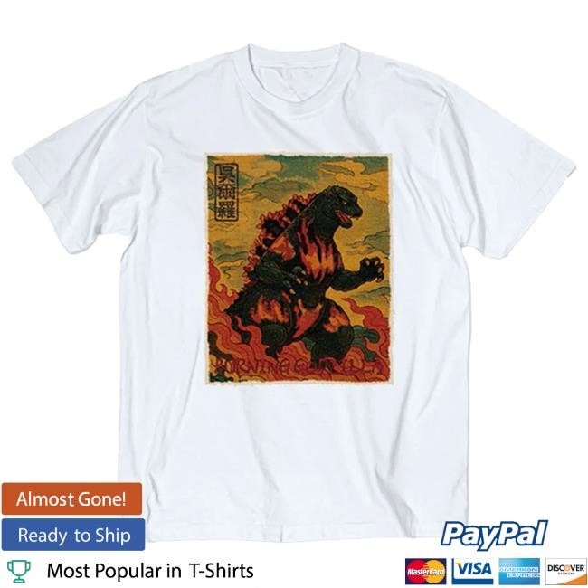 Official Godzilla Merch Store Godzilla vs. Destoroyah 30th Anniversary Scene Illustration Top Shirt 1 Black