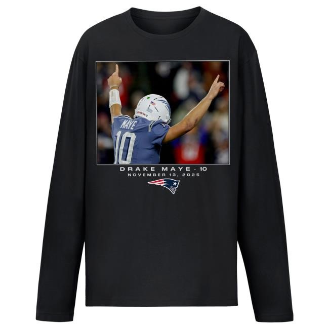 NFL Football NFL New England Patriots Drake Maye Flash Features Drake Maye Black NFL Football NFL Patriots Long Sleeve Shirt
