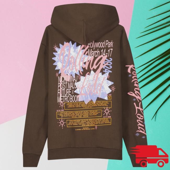 RL LA 24 Bulletin Lineup New Hoodie Rolling Loud Shop