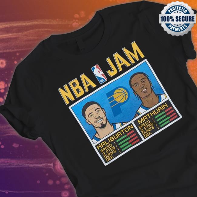 Nba Jam Pacers Haliburton And Mathurin Tee Shirt