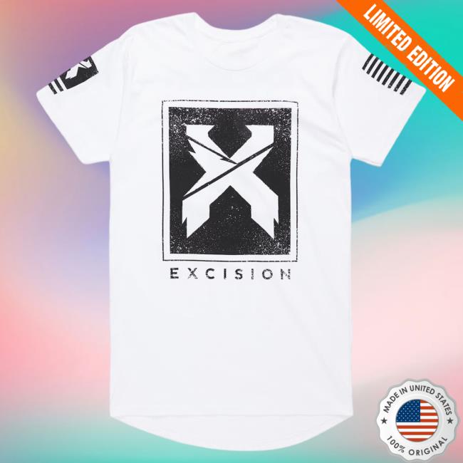 Official Excision Merch Bar 'Street' Droptail Shirt New - White MerchBar