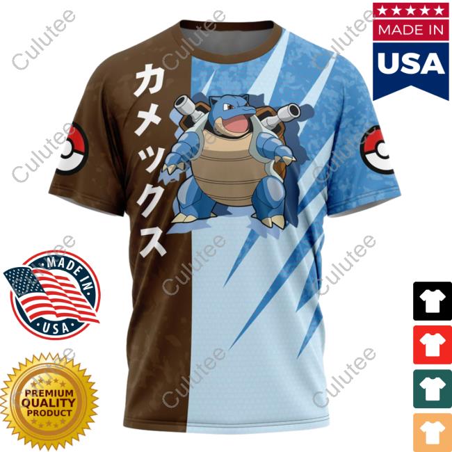 Official Anime Ape Clothing Blastoise Attack Pokemon T Shirt Animeape