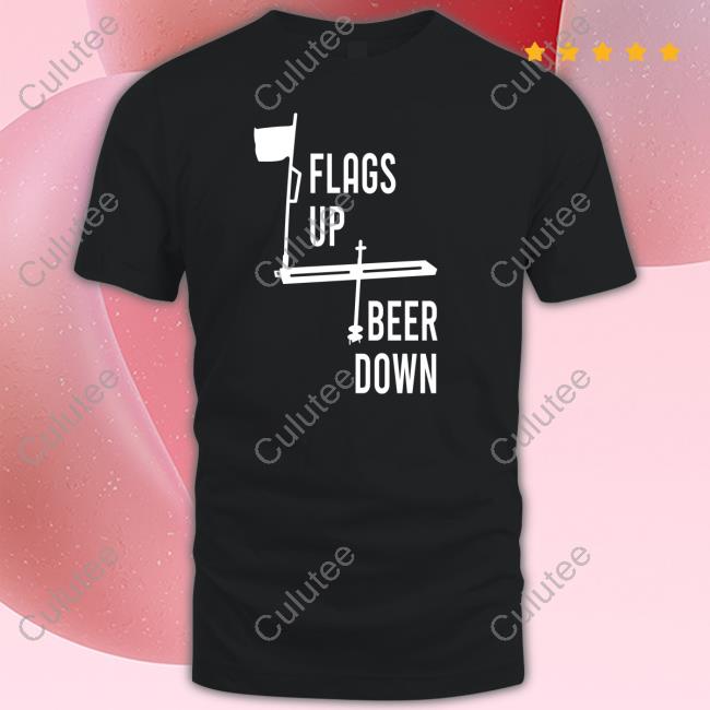 Official Flags Up Beer Down Long Sleeve Tee