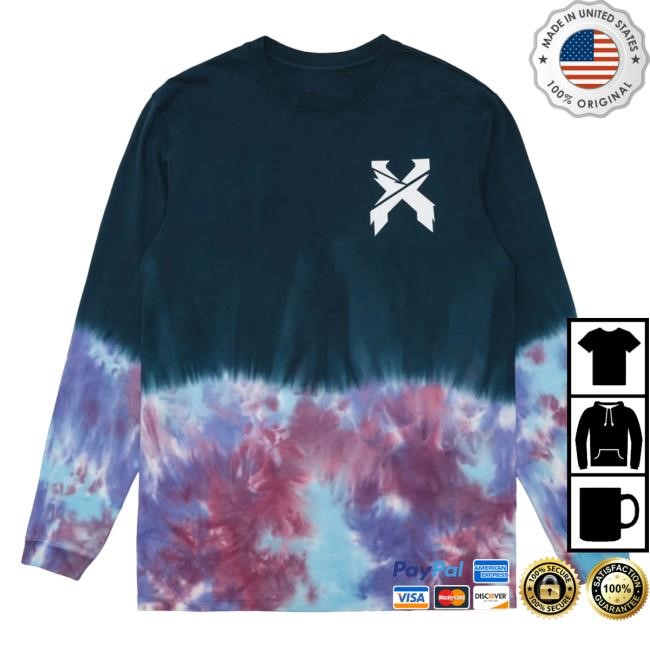 Excision Merch Sliced Logo Split Tie Dye Long Sleeve Tee Shirt