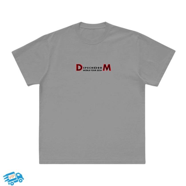 Depeche Mode Official Merch Shop Depeche Mode Logo / Skull Stripe Grey Essential T Shirt 2024 Memento Mori Tour 2024 Store Clothing